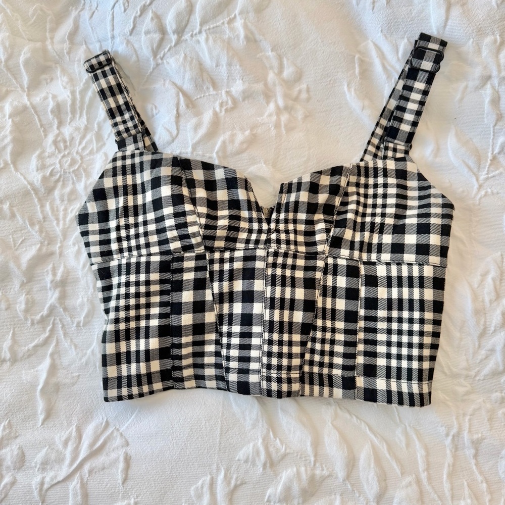 NWOT Urban Outfitters Gingham Bustier Top
